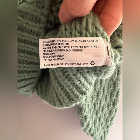 Universal Thread Knit Sweater Women’s SZ XS Green Chunky Crew Neck Oversized - Picture 4 of 7